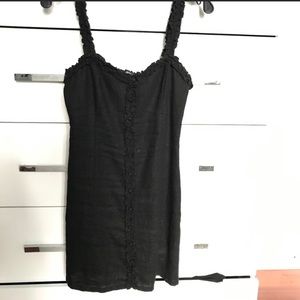 Forever 21 Black Ruffled Button Dress